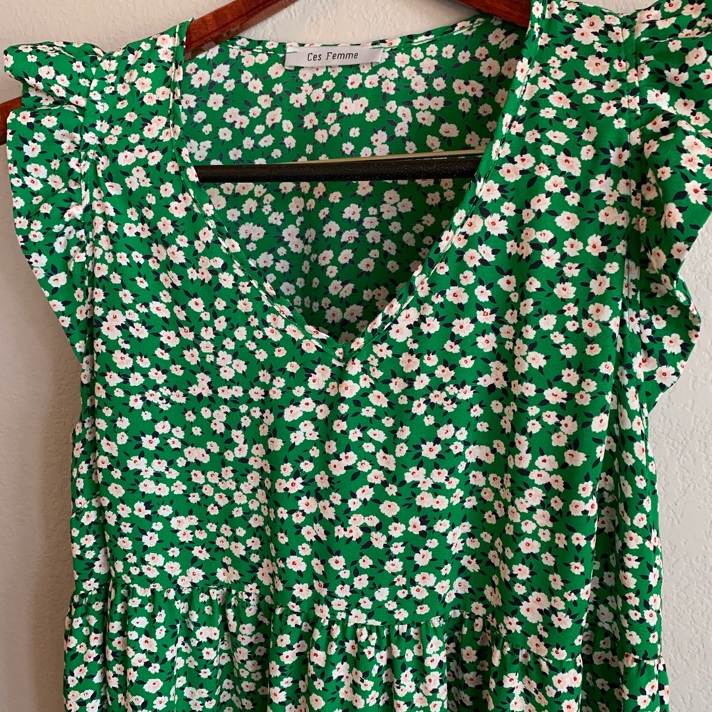 Adorable green floral dress